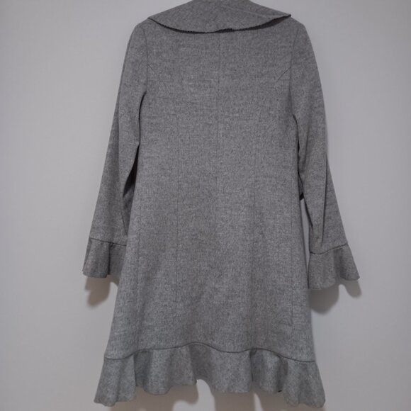 Franco Mirabelli Wool coat with ruffles - Sz 6 - Picture 2 of 5